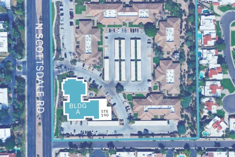 GuyCor Scottsdale Place Office Suite for Lease BldgA Arial