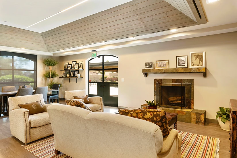 GuyCor Scottsdale Place Office Suite for Lease Interior 210 Fireplace Lobby